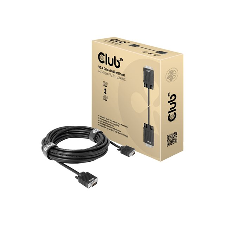 VGA CABLE BIDIRECTIONAL M/M 10m 28AWG