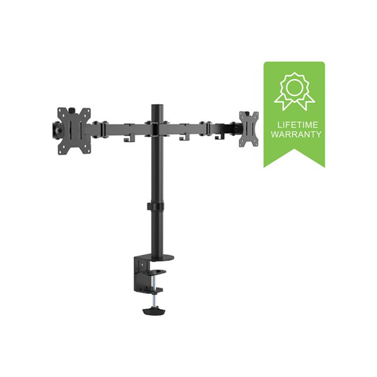 VISION Monitor Desk Post Dual Black VISION Monitor Desk Post Dual Black