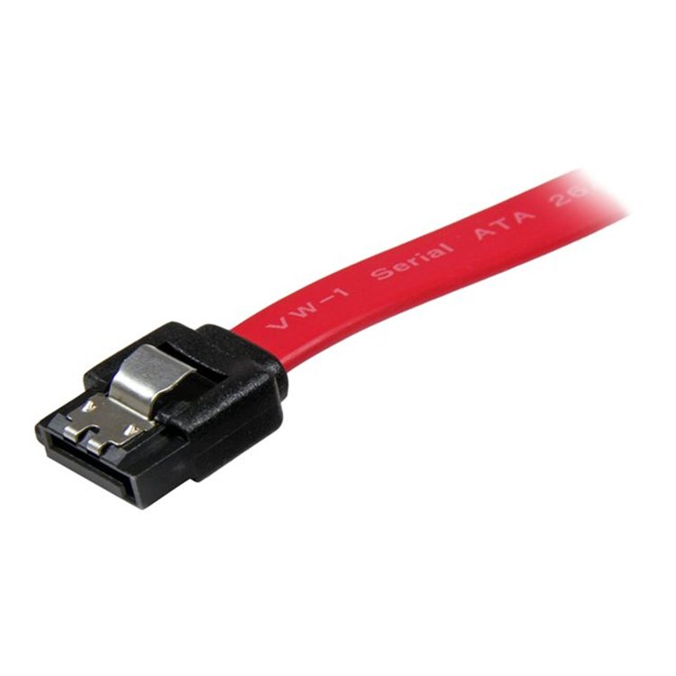 18" LATCHING SATA CABLE M/M - STRAIG