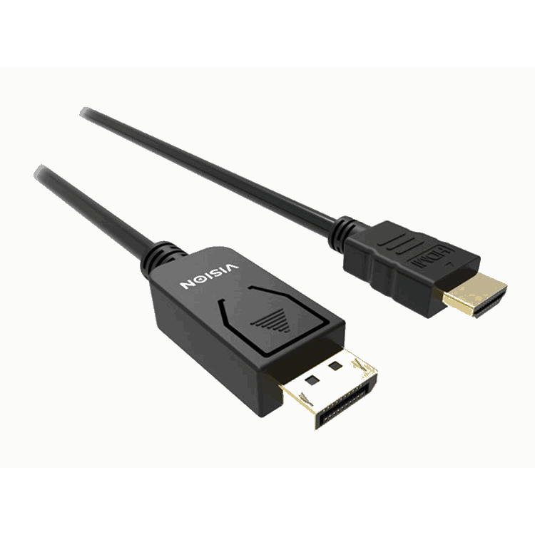 VISION 1m Black DP to HDMI cable VISION 1m Black DP to HDMI cable