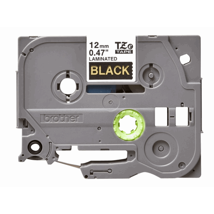 TZe334 12mm x 8m Standard laminated Gold