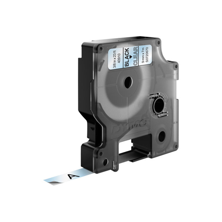 TAPE 9MMX7M ZWART/TRANSPARANT TAPE 9MMX7M ZWART/TRANSPARANT