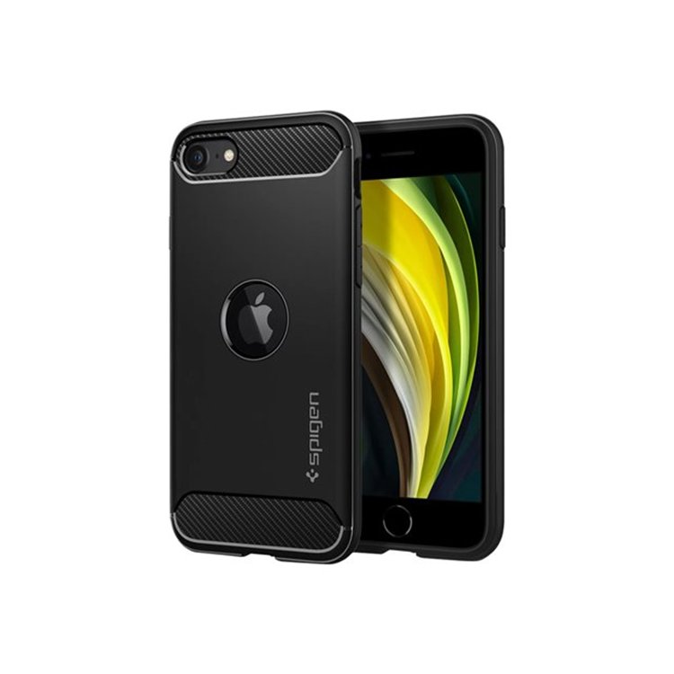 Spigen iPh SE 2020 Rugg Armor Matte Bla Spigen iPh SE 2020 Rugg Armor Matte Bla