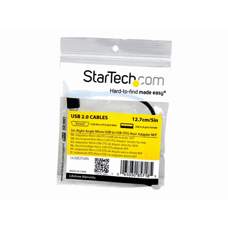 5in Right Angle Micro USB OTG Adapter