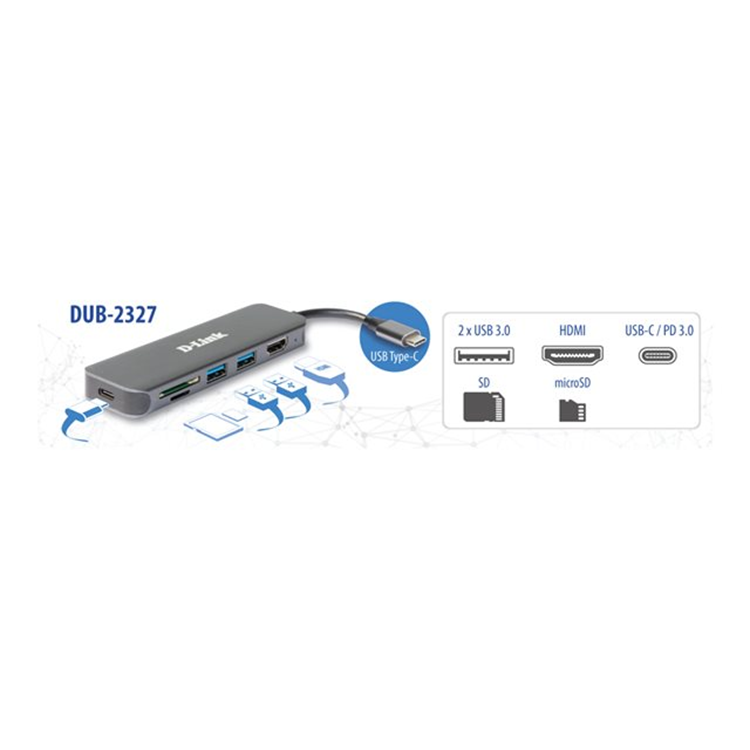 6-in-1 USB-C Hub with HDMI/Card Reader