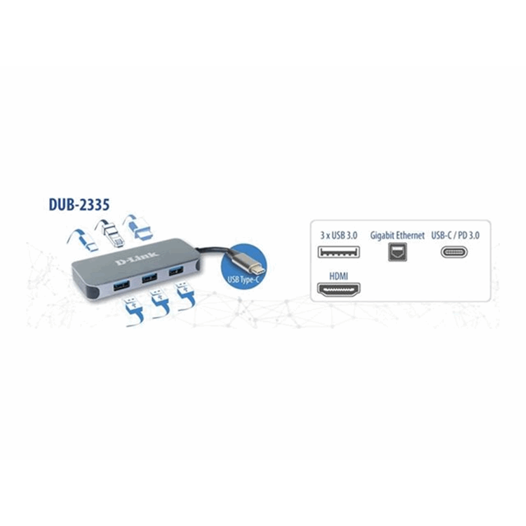 6-in1 USB-C Hub with HDMI/Gb Ethernet
