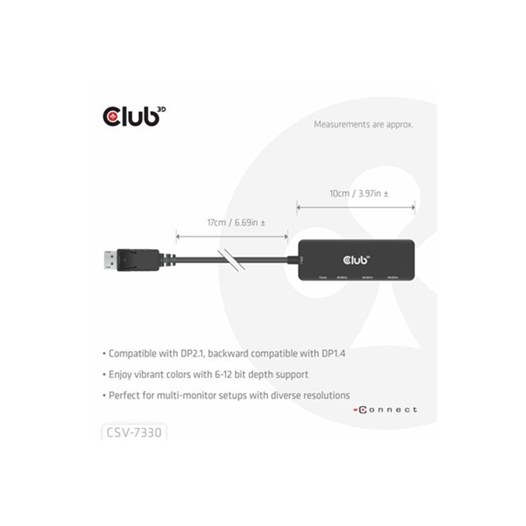 DISPLAYPORT# TO TRIPLE HDMI# 8K60HZ ADAPTER