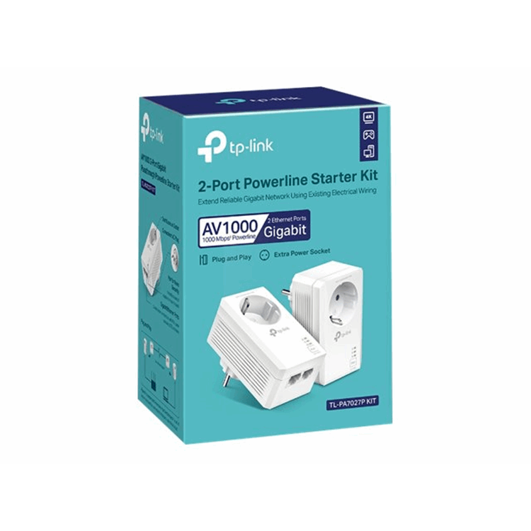 AV1000 2-Port Gigabit Passthrough Powerline Starter  Kit