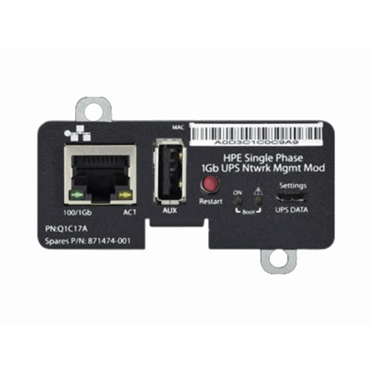 HPE Single Phase 1Gb UPS Ntwrk Mgmt Mod HPE Single Phase 1Gb UPS Ntwrk Mgmt Mod