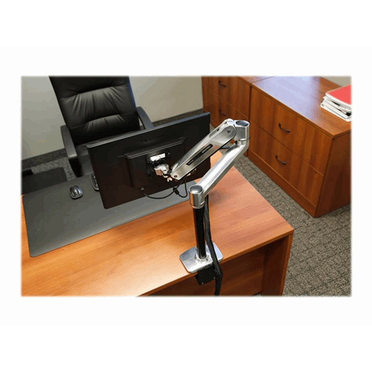 LX Sit Stand Desk Mount LCD Arm Polished