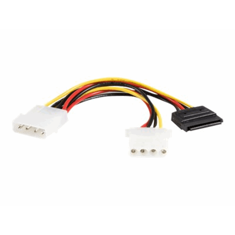 6in LP4 to LP4 SATA Power Y Cable Adapte