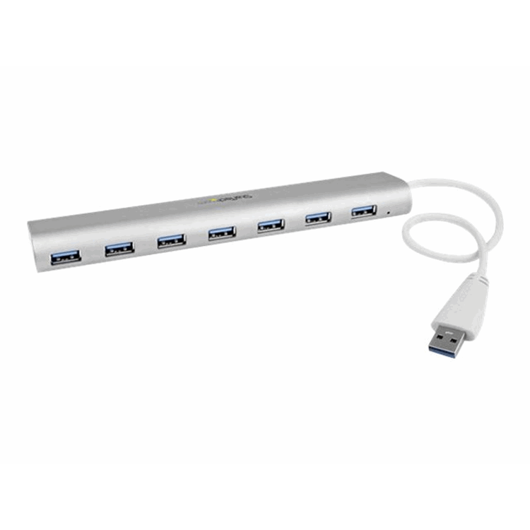 7 Port Compact USB 3.0 Hub - Aluminum