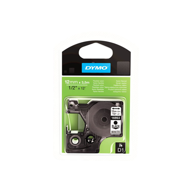 FLEXIBELE TAPE ZWART/WIT - 12MM