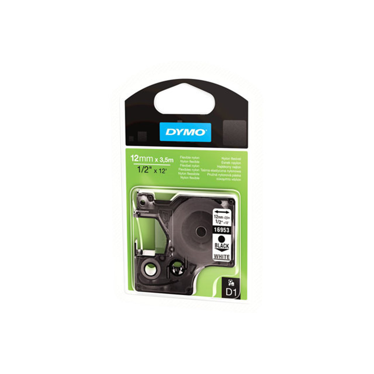 FLEXIBELE TAPE ZWART/WIT - 12MM