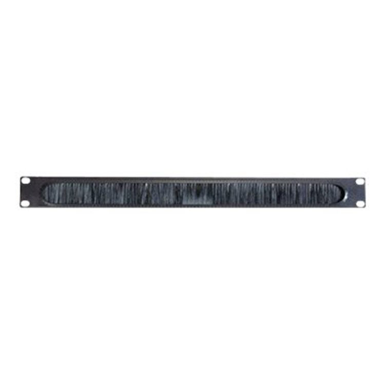 1U CABLE PASS-THRU W/ BRUSH STRIP BLACK