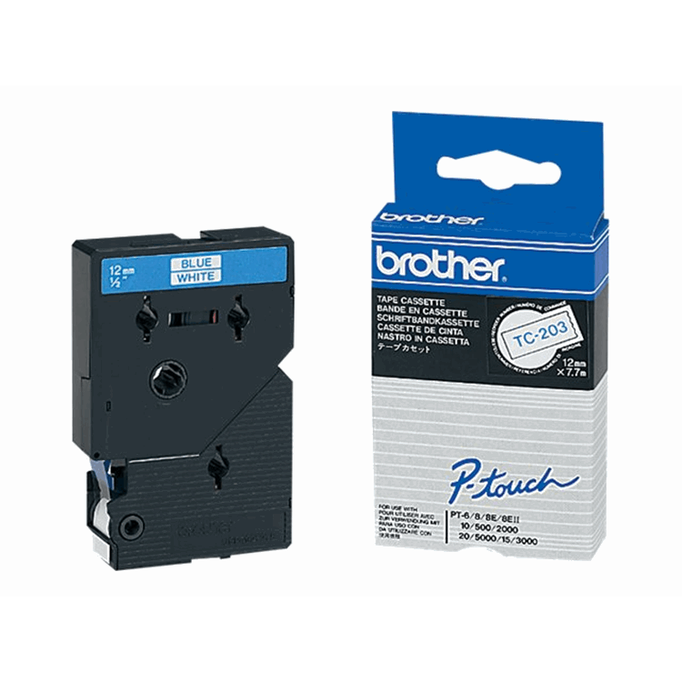 BROTHER TC203 tape cassette 7.7m12mm BROTHER TC203 tape cassette 7.7m12mm