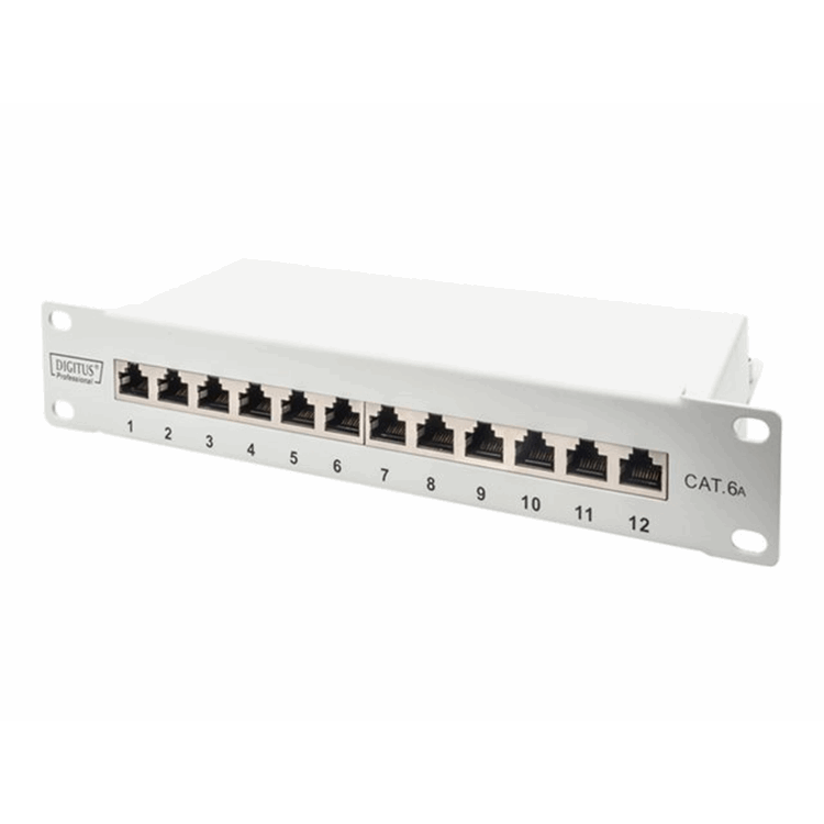 CAT 6A Patch Panel shielded 12-Port labe CAT 6A Patch Panel shielded 12-Port labe