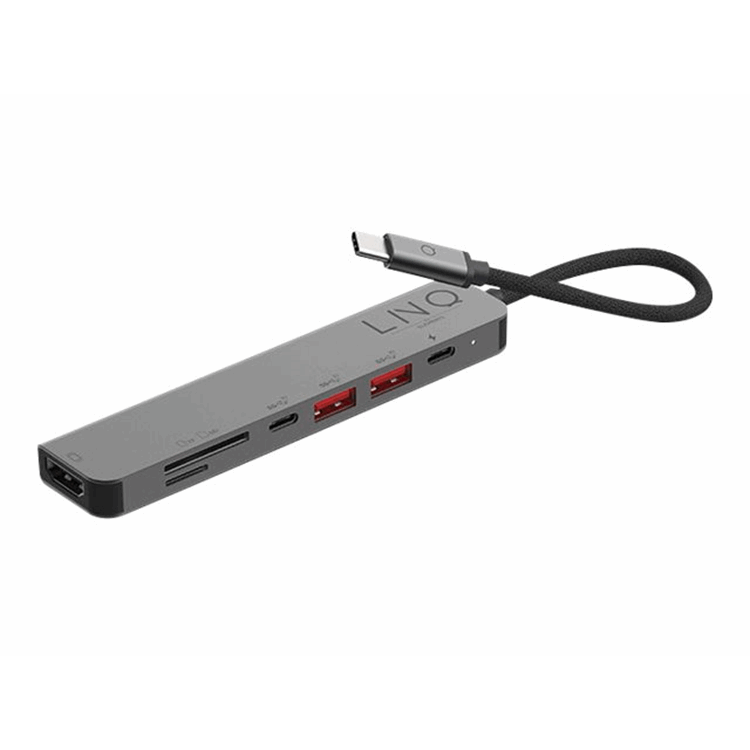 7in1 PRO USB-C MULTIPORT HUB Black Grey