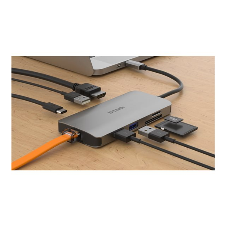8-in-1 USB-C Hub with HDMI/Ethernet/Card Reader/Power Delivery