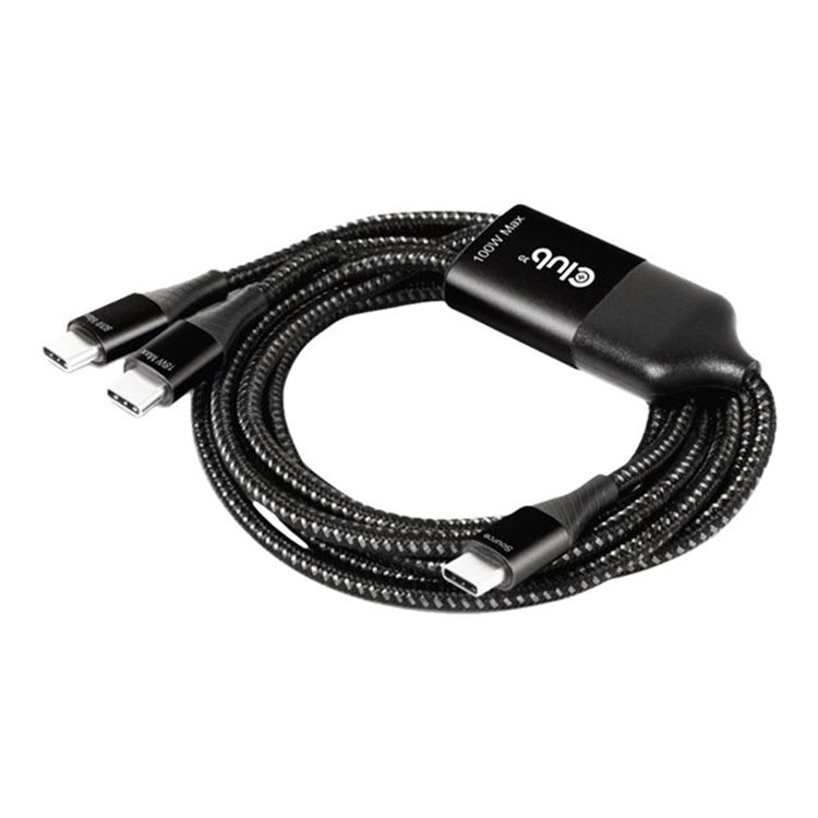 USB TYPE C Y cable Charging cable to 2XUSB type C max 100 Watt 1.83m/6Feet M/M