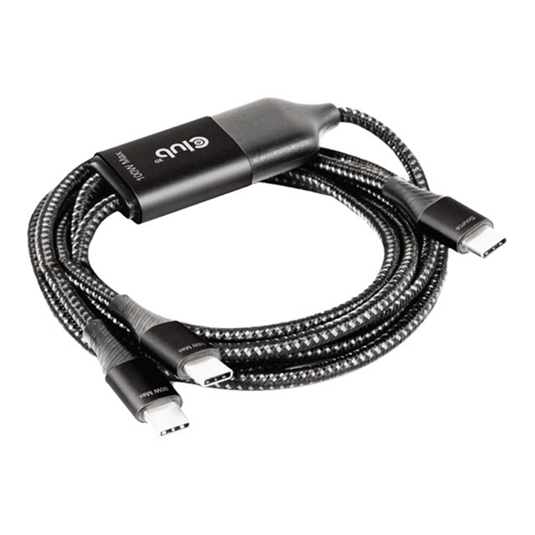 USB TYPE C Y cable Charging cable to 2XUSB type C max 100 Watt 1.83m/6Feet M/M