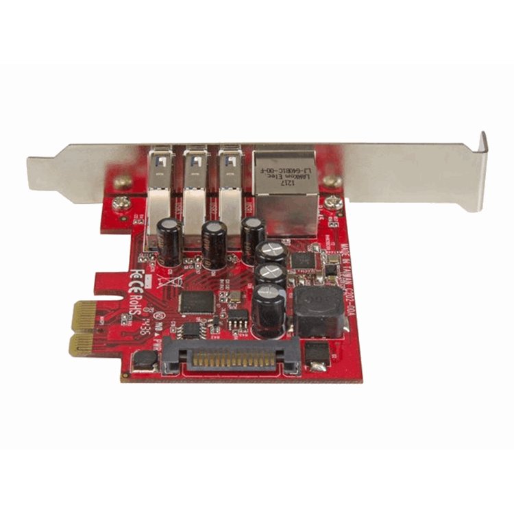 3Pt PCIe USB 3.0 Card + Gigabit Ethernet