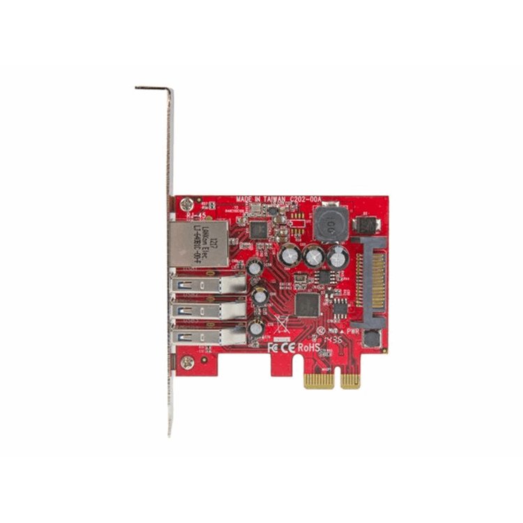 3Pt PCIe USB 3.0 Card + Gigabit Ethernet