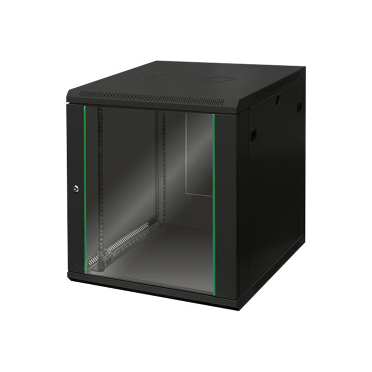 12U wall mounting cabinet 607x600x600 mm -   black