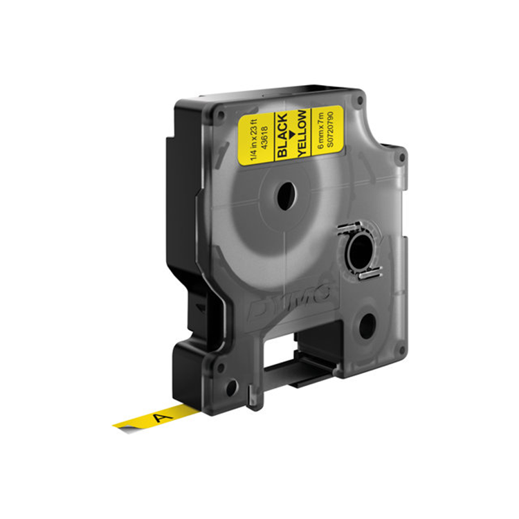 TAPE 6MMX7M ZWART/GEEL