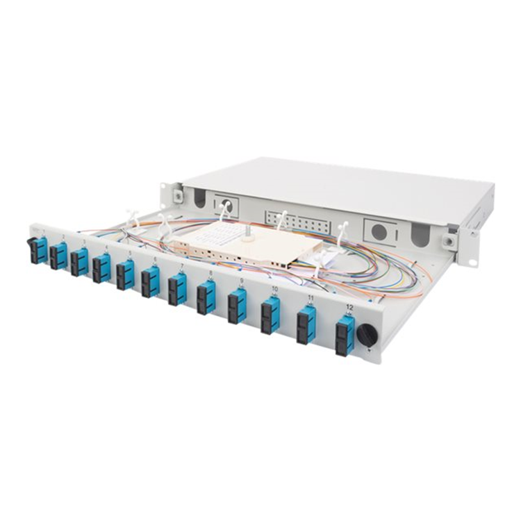 FO splice box, 1U, quick lock, empty wit