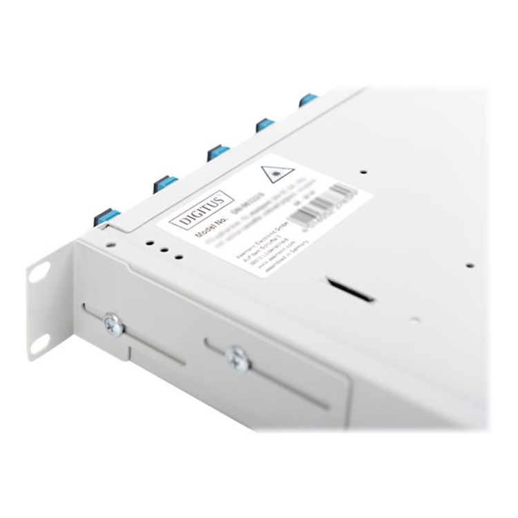 FO splice box, 1U, quick lock, empty wit