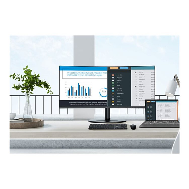 Modern MD342CQP  Black  34i  VA  Non-touch  3y Warranty  120Hz  4ms  2xHDMI DPTilt Swive Height Pivo