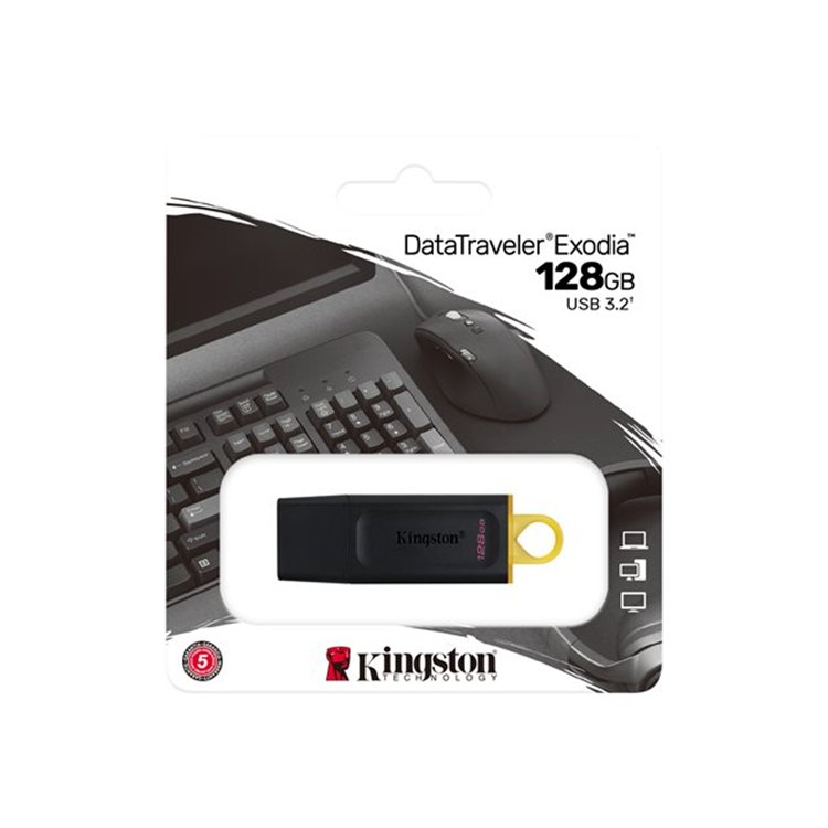 128GB USB3.2 Gen1 DataTraveler Exodia (Black + Yellow) 128GB USB3.2 Gen1 DataTraveler Exodia (Black + Yellow)