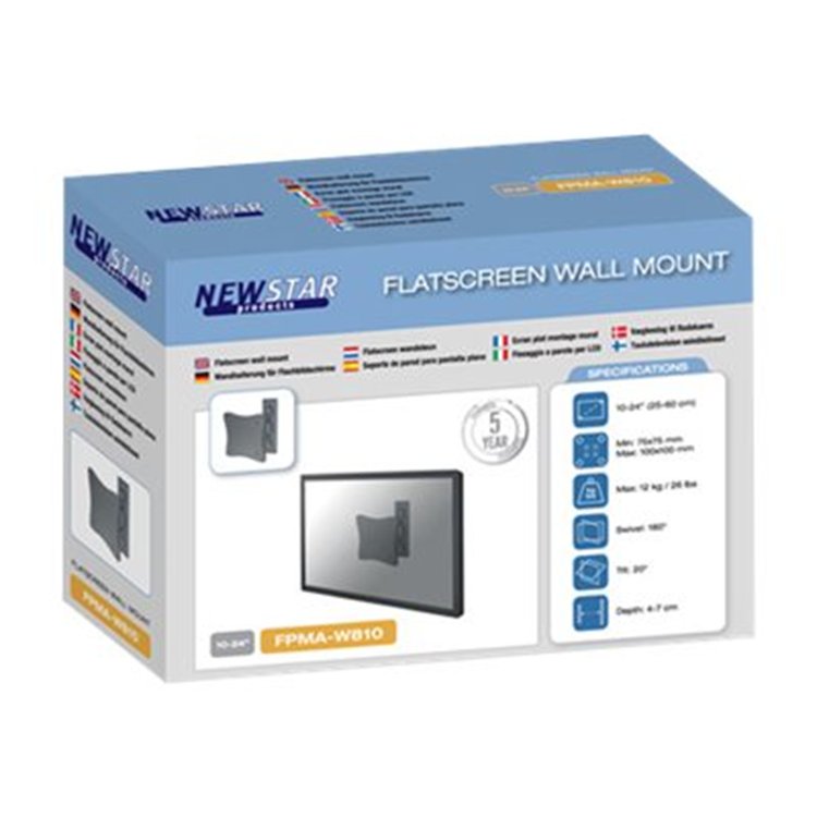 NEWSTAR LCD TV/MONITOR MUURBEV - 3 INST. - LENGTE 50-70MM 10-24 INCH NEWSTAR LCD TV/MONITOR MUURBEV - 3 INST. - LENGTE 50-70MM 10-24 INCH