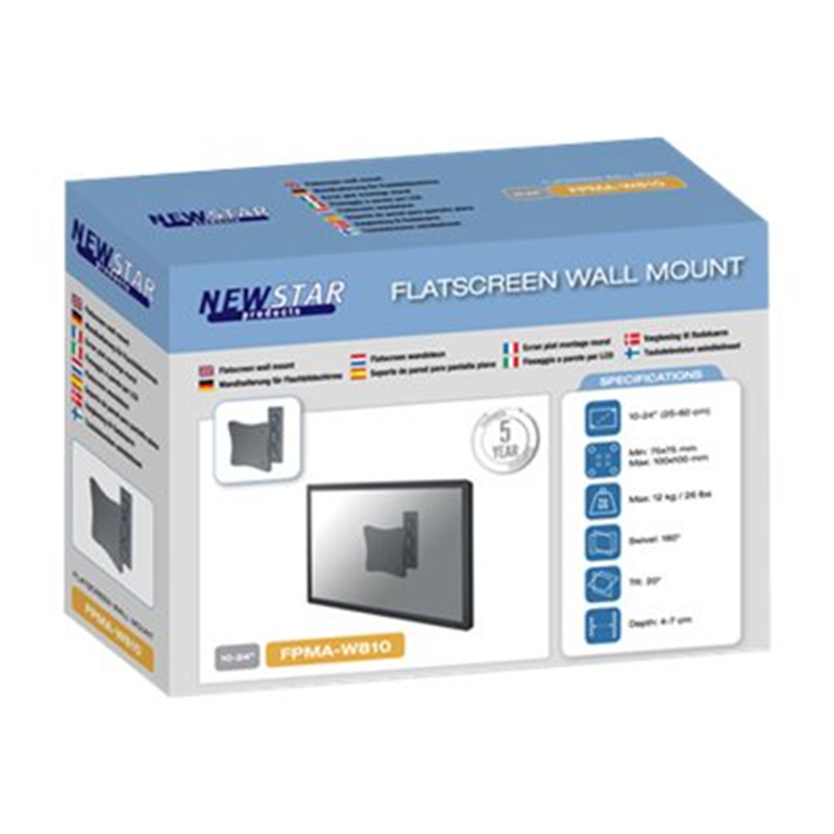 NEWSTAR LCD TV/MONITOR MUURBEV - 3 INST. - LENGTE 50-70MM 10-24 INCH