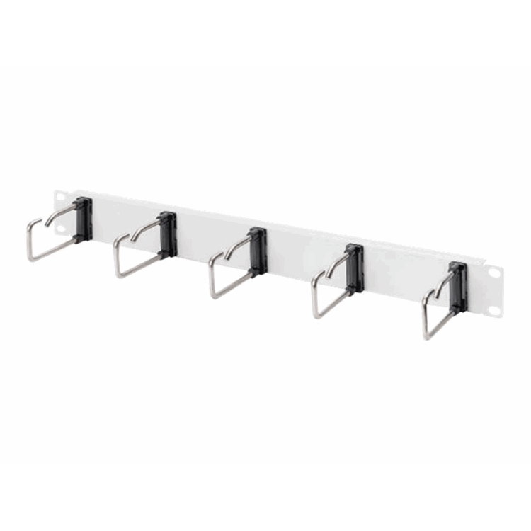 1U cable management panel 5x steel rings