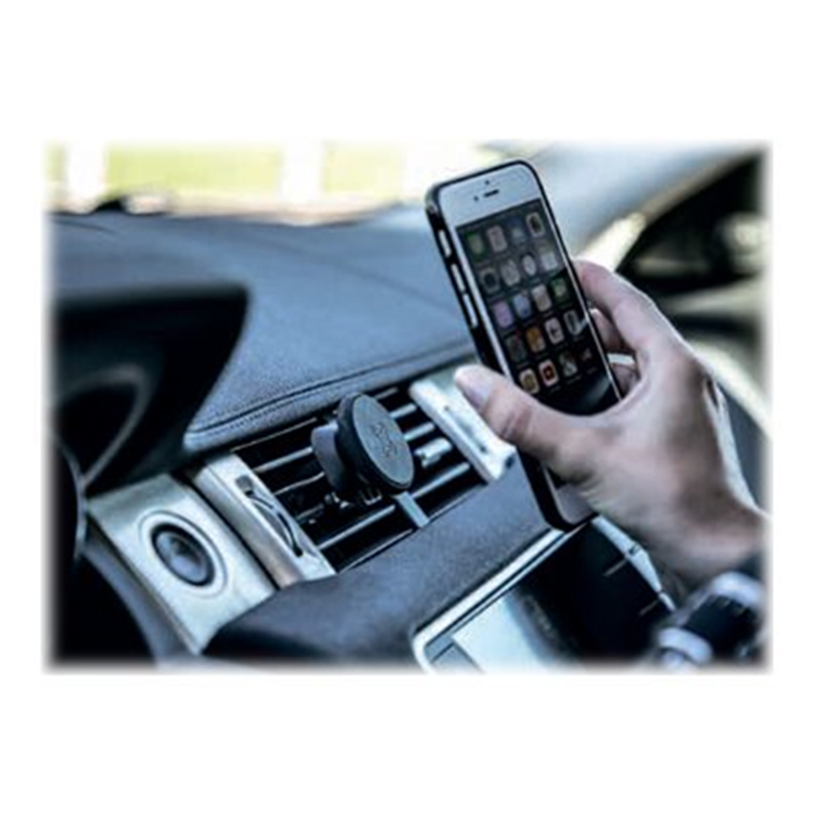 Universal smartphone mount for car air vent - Magnetic fixing - 2 metal plates included Universal smartphone mount for car air vent - Magnetic fixing - 2 metal plates included