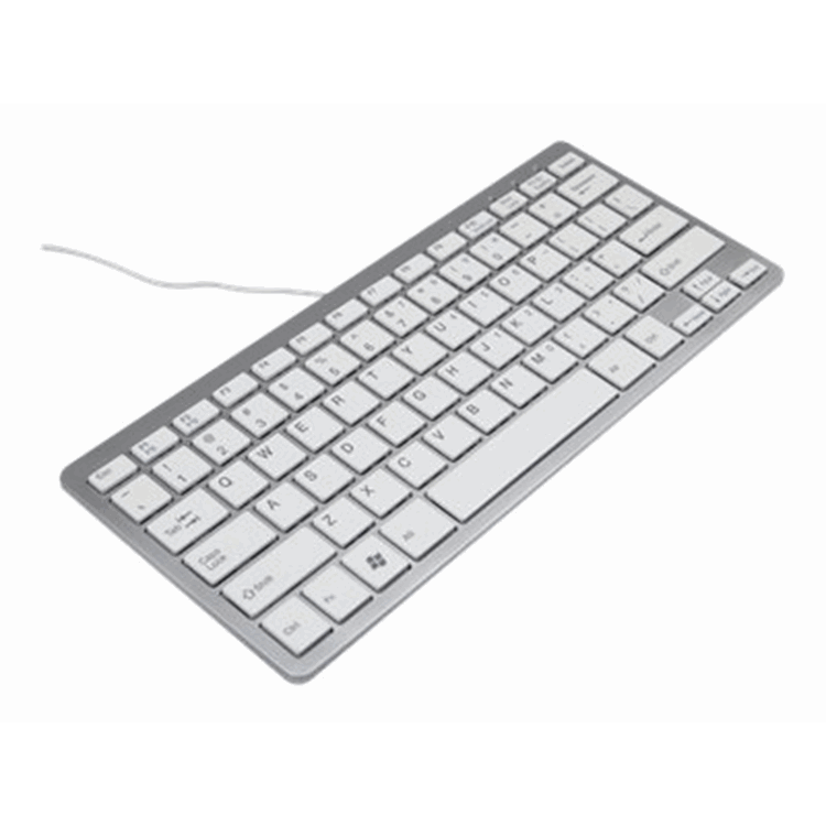 Compact Toetsenbord QWERTY(US) Wit Bedraad