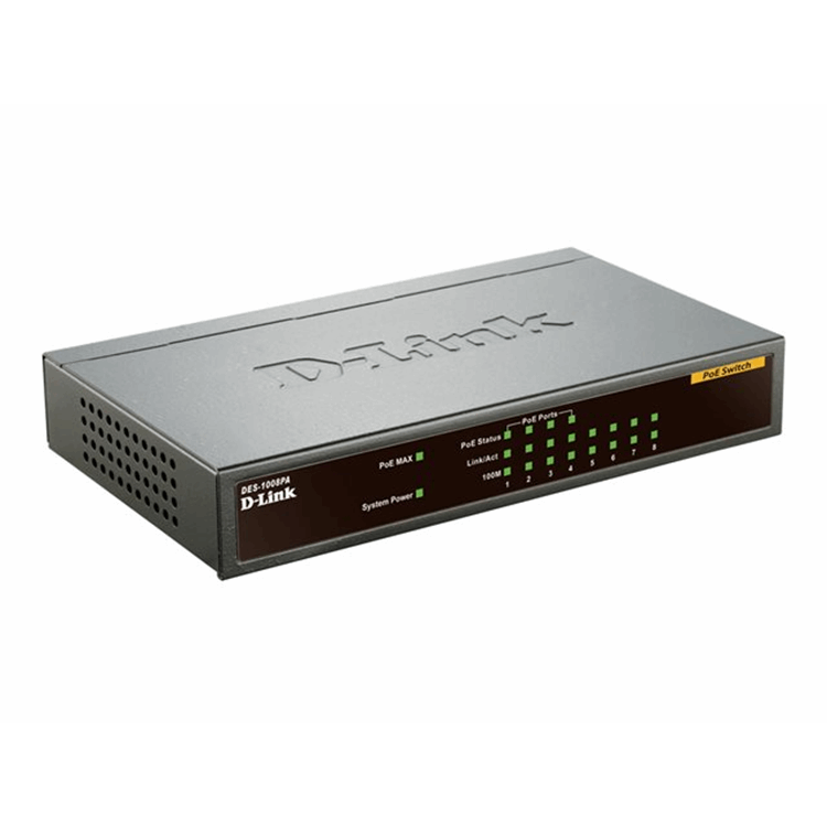 D-link 8p 10/100Mb FE Desk Switch w 4PoE