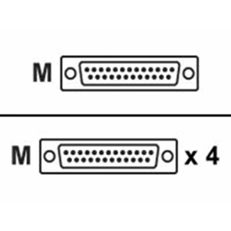 High Density 4-Port EIA-232 Male Cable