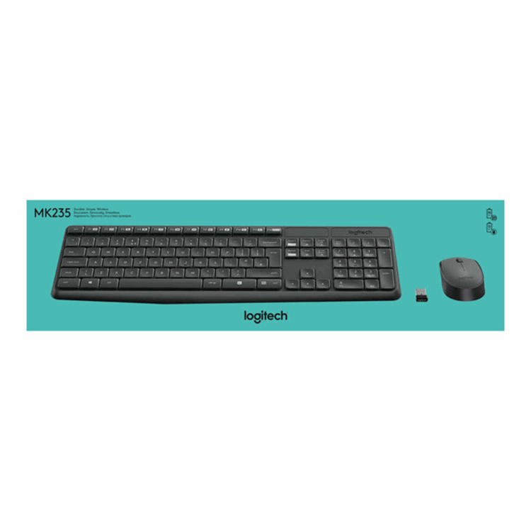 MK235 Wireless Keyboard and Mouse Combo-GREY-CH-2.4GHZ-CENTRAL-(GREY KEYS GREY BTM)