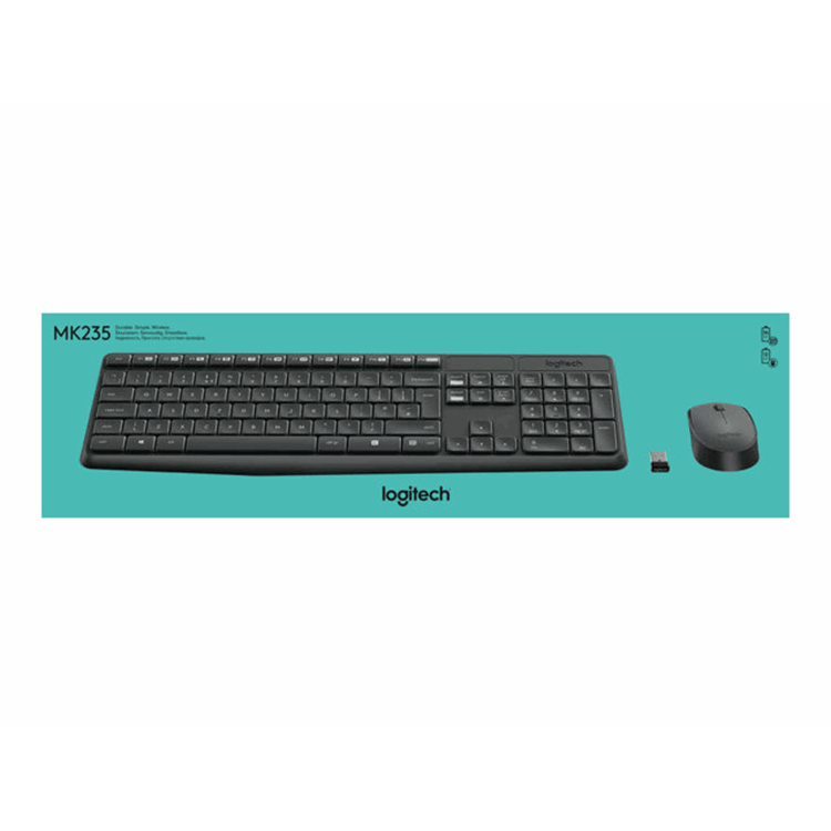 MK235 Wireless Keyboard and Mouse Combo-GREY-NLB-2.4GHZ-CENTRAL-(GREY KEYS GREYBTM)