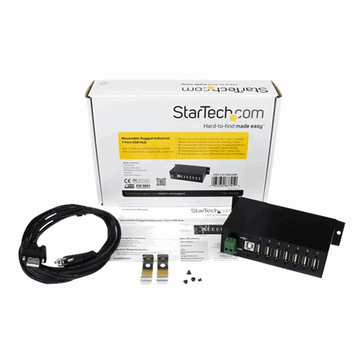 MOUNTABLE RUGGED INDUSTRIAL 7 PORT USB