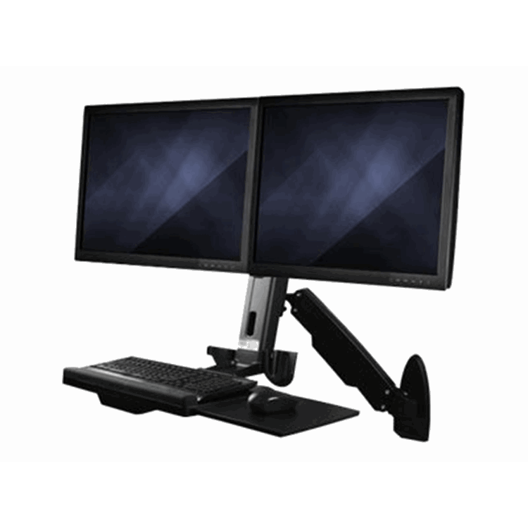 Sit Stand Desk - Wall Mount Dual Monitor