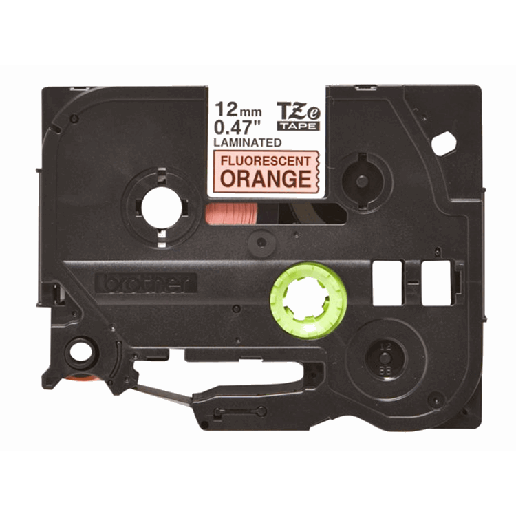 Tape/12mm black on neon orange f P-Touch