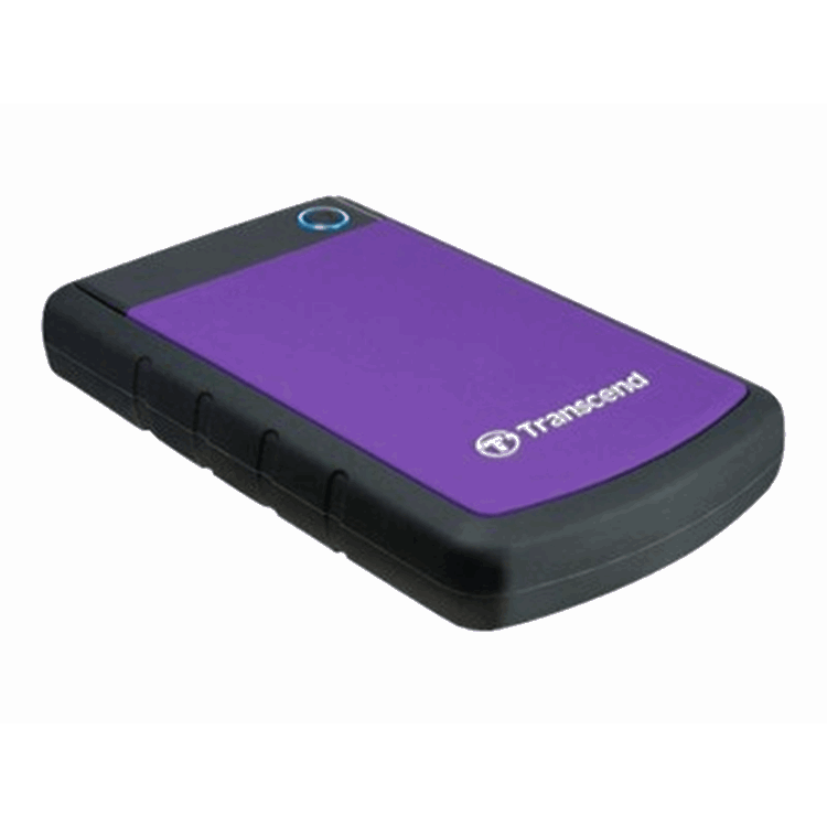 Transcend 2.5 inch portable HDD StoreJet 1TB USB 3.0 Shockproof with Dark grey silicon cover and pur