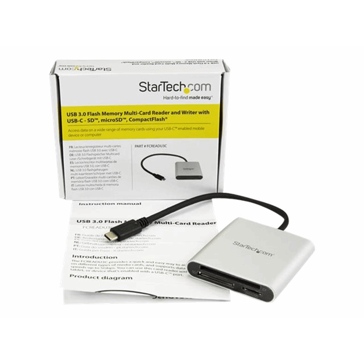 USB 3.0 FLASH MULTI-CARD READER - USB-C