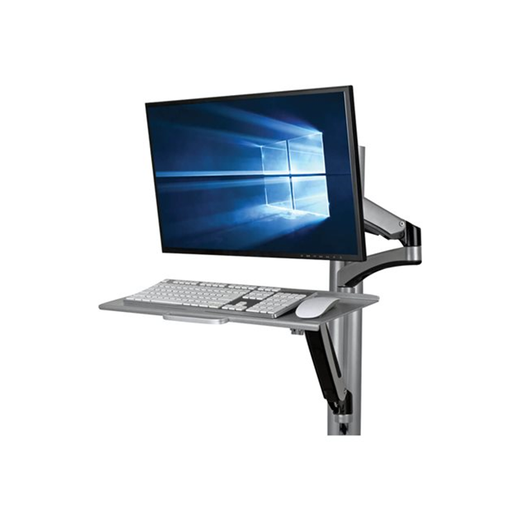 Adjustable-Height Wall-Mount Sit-Stand Workstation Single-Display