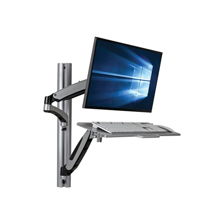 Adjustable-Height Wall-Mount Sit-Stand Workstation Single-Display