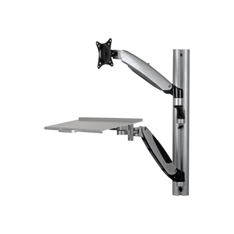 Adjustable-Height Wall-Mount Sit-Stand Workstation Single-Display